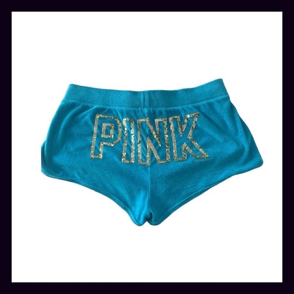 Vintage PINK Turquoise Terry Gold Bling Sequin Matching Set Size Small - Picture 4 of 12